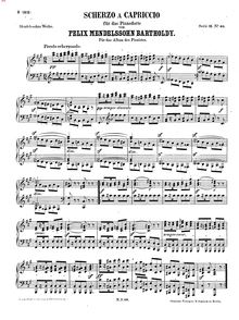 Partition complète, Scherzo a Capriccio, Mendelssohn, Felix