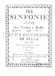 Partition violon 2, 6 corde Trios, G.83-88, Boccherini, Luigi