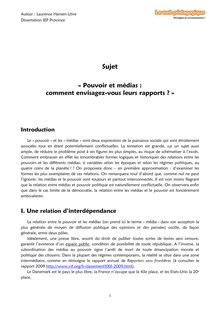 IEP Province – Philo - Dissertation - Pouvoir et médias