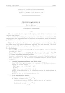 CCP 2004 mathematiques 1 classe prepa tsi