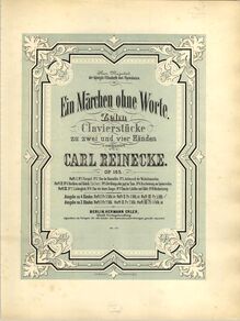 Partition couverture couleur, Ein Märchen ohne Worte, Op.165, Reinecke, Carl