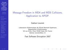 Message Freedom in MD4 and