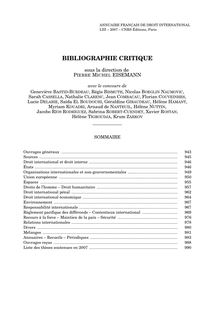 Bibliographie critique  ; n°1 ; vol.53, pg 942-994