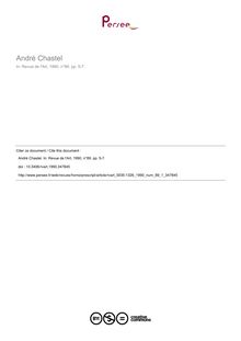 André Chastel - article ; n°1 ; vol.89, pg 5-7