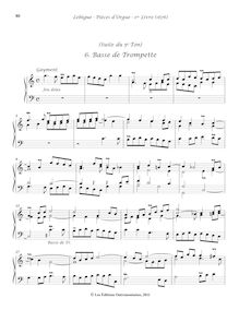 Partition , Basse de Trompette, Livre d orgue No.1, Premier Livre d Orgue