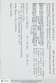 Partition complète et parties, Sinfonia en F major, GWV 565