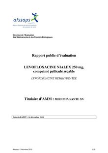 Levofloxacine Nialex 250 mg, comprimé pelliculé sécable