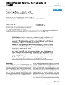 Measuring global health inequity