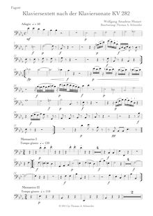 Partition basson, Piano Sonata No.4, E♭ major, Mozart, Wolfgang Amadeus