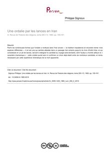 Une ordalie par les lances en Iran - article ; n°2 ; vol.200, pg 155-161