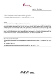 Deux vieilles France en échauguette - article ; n°1 ; vol.5, pg 91-100