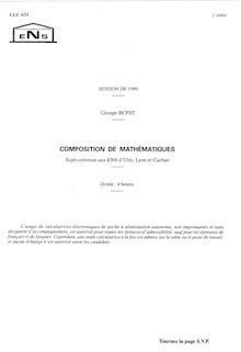 Mathématiques 1999 Classe Prepa BCPST Ecole Normale Supérieure (ULM)