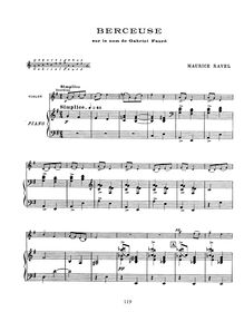 Partition de piano, Berceuse sur le nom de Gabriel Fauré