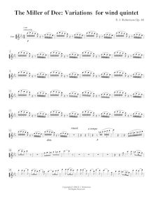 Partition flûte, Miller of Dee Variations, C minor, Robertson, Ernest John