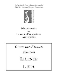 Guide des études LEA 2010-2011