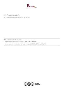 Odorat et Goût - compte-rendu ; n°1 ; vol.28, pg 553-556