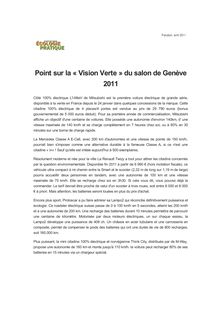 Point sur la « Vision Verte » du salon de Genève 2011