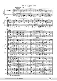 Partition , Agnus Dei, Requiem, Messa da Requiem, Verdi, Giuseppe