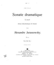 Partition complète, Sonate dramatique, Op.3 pour violoncelle et piano