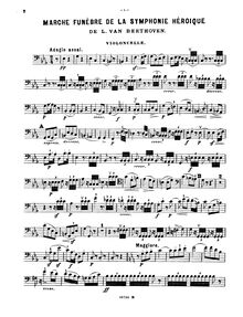 Partition de violoncelle, Symphony No.3, Op.55, Eroica
