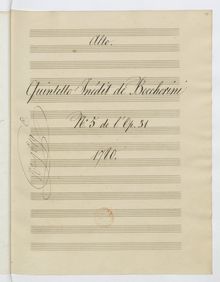 Partition viole de gambe, 6 corde quintettes, G.325-330 (Op.31)