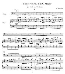 Partition complète, solo , partie, violoncelle Concerto en C major