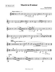 Partition cor 2 (F), March en D minor, D minor, Bruckner, Anton