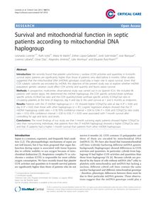 Survival and mitochondrial function in septic patients according to mitochondrial DNA haplogroup