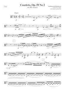 Partition viole de gambe, corde quatuor No.8, Op.59/2, Second Rasumowsky-Quartet
