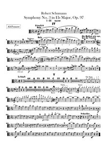 Partition Trombone 1, 2, 3, Symphony No.3, Op.97, "Rhenish"