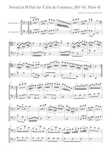 Partition complète, violoncelle Sonata en B-flat major, B-flat major