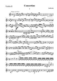 Partition violons II, Concertino pour hautbois, Op.110, F, Kalliwoda, Johann Wenzel