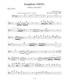 Partition basson, Symphony No.18, B-flat major, Rondeau, Michel par Michel Rondeau