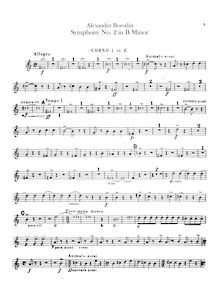 Partition cor 1, 2, 3, 4 (F), Symphony No. 2, Borodin, Aleksandr