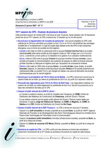 MPPI-Info N°17- 21/01/2007 - 74ème session du CPE  Examen de ...