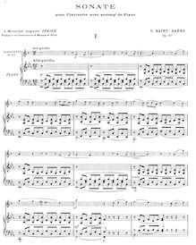 Partition de piano, Sonata pour clarinette et Piano, Clarinet Sonata