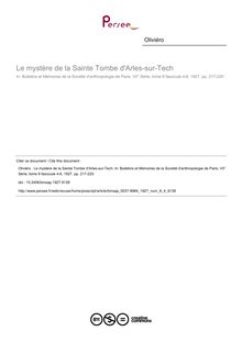 Le mystère de la Sainte Tombe d Arles-sur-Tech - article ; n°4 ; vol.8, pg 217-220