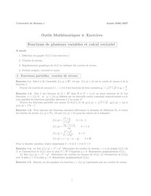 Exercices Fonctions de plusieurs variables - Outils Mathématiques ...