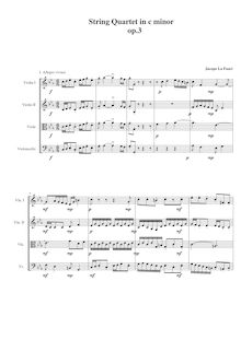 Partition , Allegro vivace, corde quatuor en c minor op.3, c minor