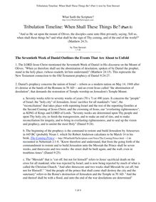Tribulation Timeline  When Shall These Things Be? (Part 1) text by Tom  Stewart