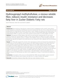 Hydroxypropyl methylcellulose, a viscous soluble fiber, reduces insulin resistance and decreases fatty liver in Zucker Diabetic Fatty rats