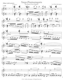 Partition Primo , partie, Tango-Phantasmagoria pour Piano Four mains