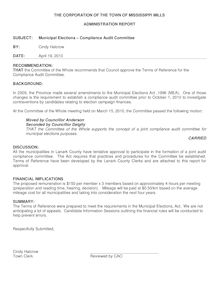 Report Compliance Audit Committee T of R