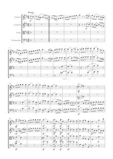 Partition I, Presto, corde quatuor No.3, Op.18/3, D major, Beethoven, Ludwig van