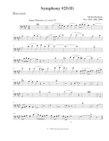 Partition basson, Symphony No.25, A major, Rondeau, Michel par Michel Rondeau