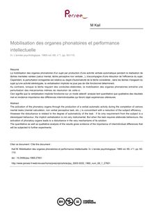 Mobilisation des organes phonatoires et performance intellectuelle - article ; n°1 ; vol.69, pg 93-110