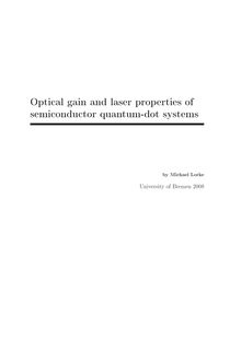 Optical gain and laser properties of semiconductor quantum-dot systems [Elektronische Ressource] / vorgelegt von Michael Lorke