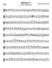 Partition ténor viole de gambe 2, octave aigu clef, Quare dereliquerunt
