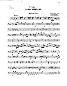 Partition de violoncelle, Rondo brillant, Mendelssohn, Felix