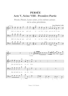 Partition Act V, Scene 8, First , partie, Persée, Lully, Jean-Baptiste